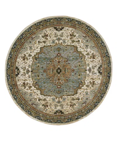 Oriental Weavers Andorra 2451b 7'10"x7'10" Round Area Rug In White