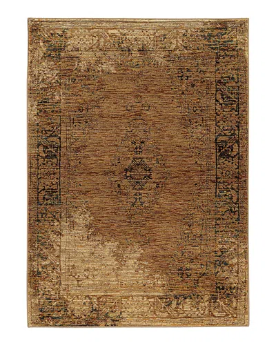 Oriental Weavers Andorra 6845d Round Rug, 7'10 X 7'10 In Gold/brown