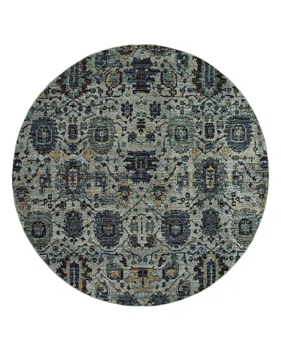 Oriental Weavers Andorra 7120a Round Rug, 7'10 X 7'10 In Blue/navy