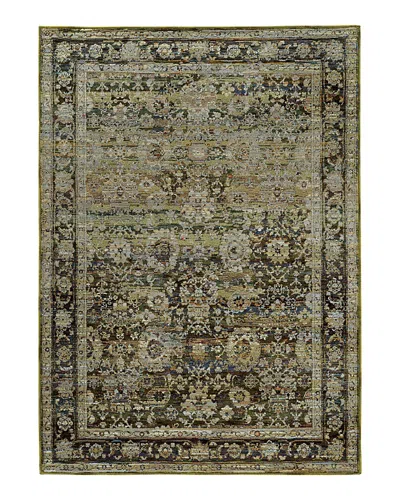 Oriental Weavers Andorra 7125c Round Rug, 7'10 X 7'10 In Green/brown