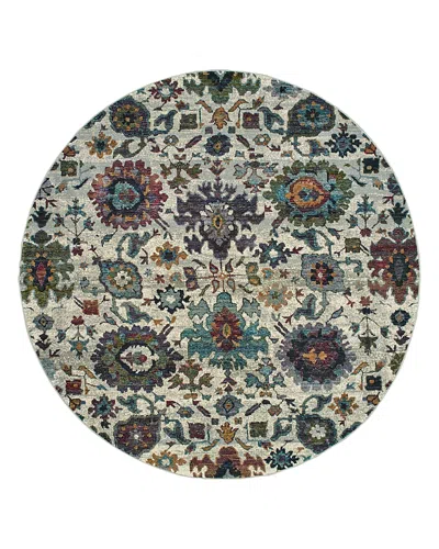Oriental Weavers Andorra 7129a Round Rug, 7'10 X 7'10 In Stone/multi