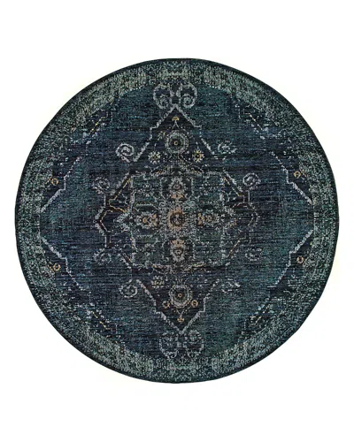 Oriental Weavers Andorra 7135 Round Rug, 7'10 X 7'10 In Blue/blue