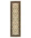 Oriental Weavers Closeout!  Kashan 108x Ivory/black 2'3" X 7'6" Runner Area Rug In Ivory,black