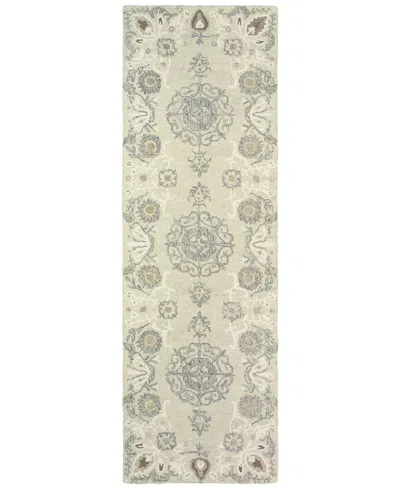Oriental Weavers Craft 93000 Sand/ash 2'6" X 8' Runner Area Rug In Sand,ash