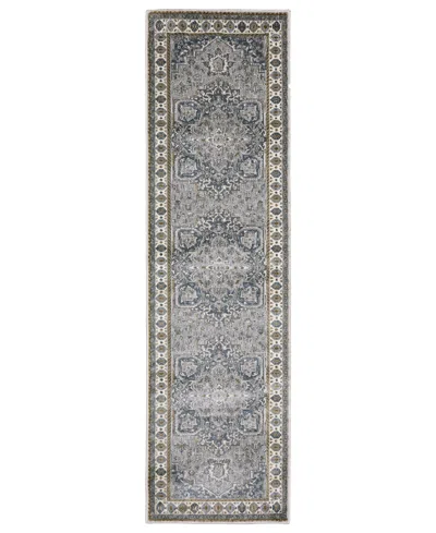 Oriental Weavers Ellington Ell02 2'3"x7'6" Runner Area Rug In Gray
