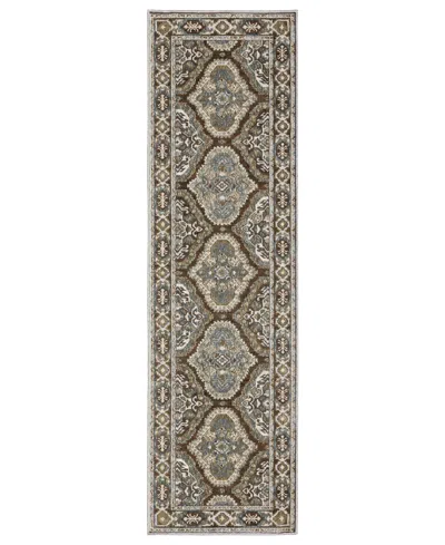 Oriental Weavers Ellington Ell03 2'3"x7'6" Runner Area Rug In Brown