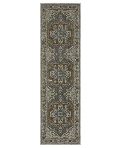 Oriental Weavers Ellington Ell05 2'3"x7'6" Runner Area Rug In Gray
