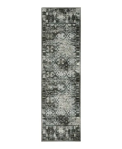 Oriental Weavers Gemini 070n2 Runner Area Rug, 2'3 X 7'6 In Charcoal