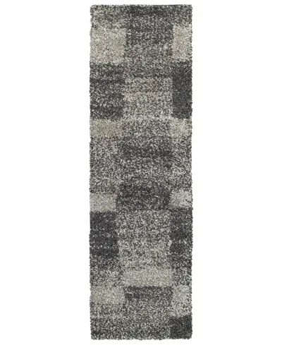 Oriental Weavers Henderson Shag 531z1 Gray/charcoal 2'3" X 7'6" Runner Area Rug In Grey,charcoal