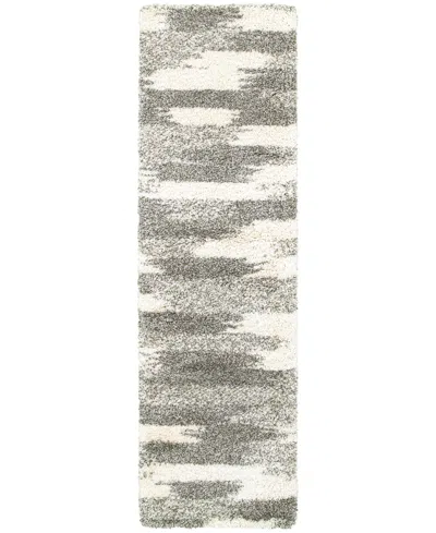 Oriental Weavers Henderson Shag 565j9 2'3"x7'6" Runner Area Rug In Gray
