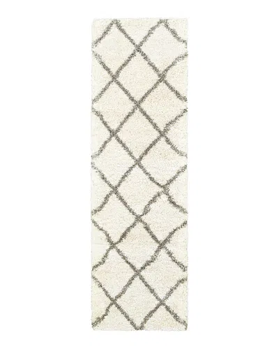Oriental Weavers Henderson Shag 90 Runner Rug, 2'3 X 7'6 In Ivory/gray