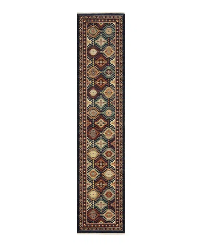 Oriental Weavers Lilihan 003b6 Runner Area Rug, 2'6 X 12' In Navy