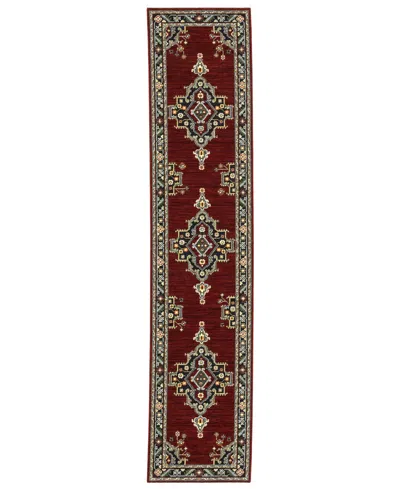 Oriental Weavers Lilihan 092r6 2'6"x12' Runner Area Rug In Red
