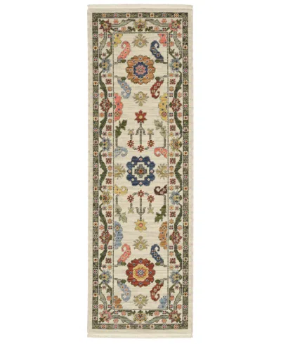 Oriental Weavers Lucca 5506w 2'x6' Runner Area Rug In White