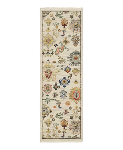 Oriental Weavers Lucca 5507w Runner Area Rug, 2' X 6' In Ivory