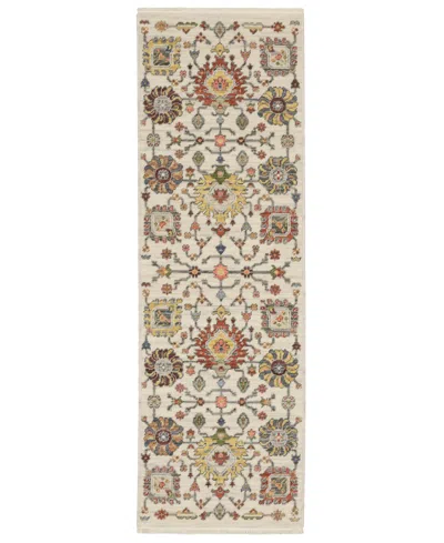 Oriental Weavers Lucca 8111w 2'x6' Runner Area Rug In White