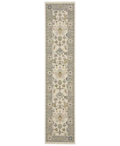Oriental Weavers Lucca 846h1 2'6"x12' Runner Area Rug In White