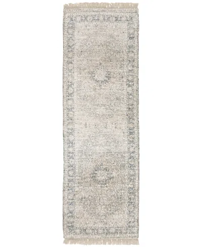 Oriental Weavers Malabar 45302 2'6"x8' Runner Area Rug In White