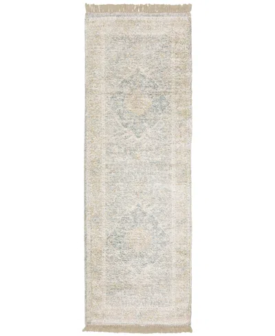 Oriental Weavers Malabar 45307 2'6"x8' Runner Area Rug In White