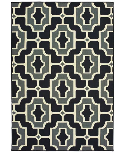 Oriental Weavers Marina 1491z Black/gray 3'7" X 5'6" Indoor/outdoor Area Rug In Multi