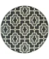 Oriental Weavers Marina 1491z Black/gray 7'10" Indoor/outdoor Round Area Rug In Multi