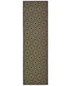 Oriental Weavers Marina 2335k Black/tan 2'3" X 7'6" Indoor/outdoor Runner Area Rug In Multi