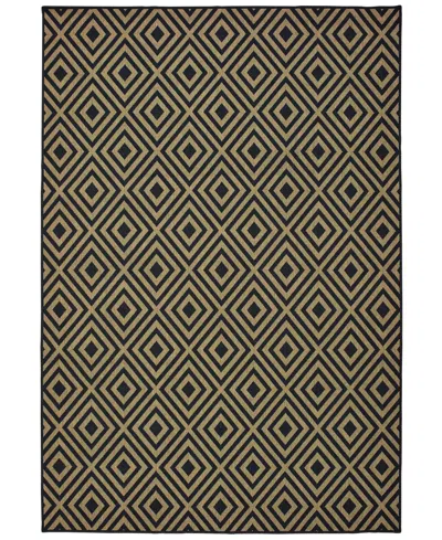 Oriental Weavers Marina 2335k Black/tan 6'7" X 9'6" Indoor/outdoor Area Rug In Black,tan