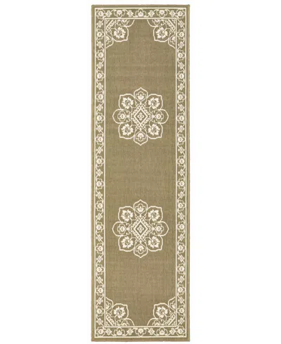 Oriental Weavers Marina 7764 2'3" X 7'6" Indoor/outdoor Runner Area Rug In Brown