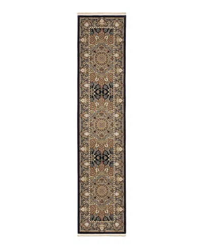 Oriental Weavers Masterpiece 1802b Runner Area Rug, 2'3 X 10' In Navy
