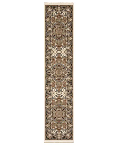 Oriental Weavers Masterpiece 1802w 2'3"x10' Runner Area Rug In White