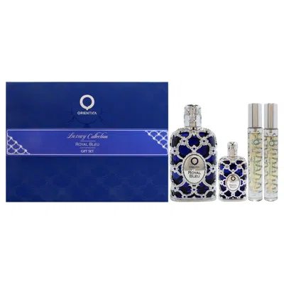 Orientica Royal Bleu By  For Unisex - 4 Pc Gift Set 2.7oz Edp Spray, 2 X 10ml Edp Spray, 7.5ml Edp Sp In Multi
