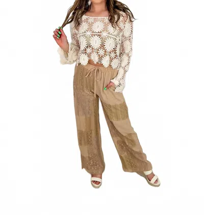 Origami Calling The Shots High-rise Pants In Tan Brown In Neutral