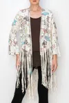 Origami Lace And Crochet Jacket With Fringe In Wild West In Multi
