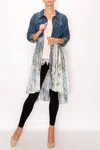 Origami Lace Layer Jacket In Denim/navy In Blue