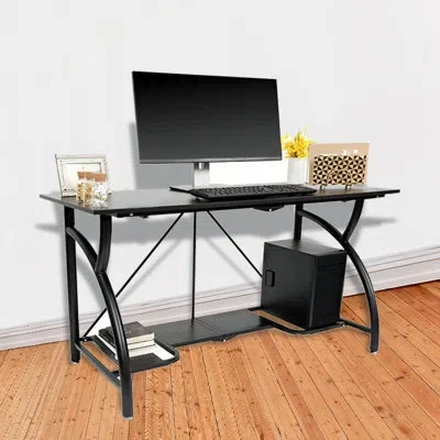 Origami Large Folding Desk Workstation In Black