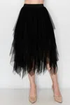 Origami Layered Skirt In Black