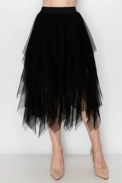 Origami Layered Skirt In Black