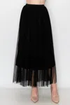 Origami Mesh Skirt In Black In Black