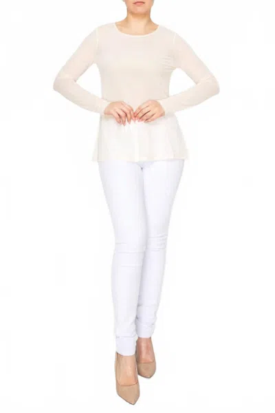 Origami Oh My Mesh Top In Beige In White