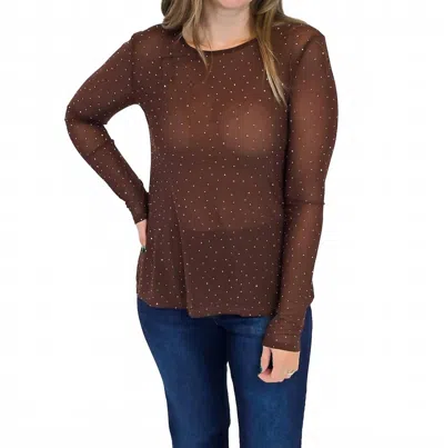 Origami Oh My Mesh Top In Brown