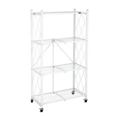 Origami R4-wr Metal Storage Rack With Wheels In White