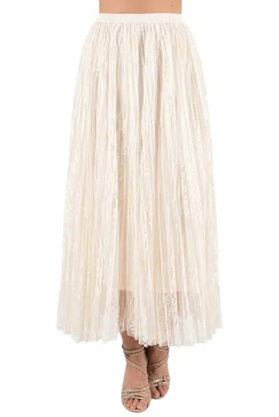Origami Samantha Tulle Maxi Skirt In White In Neutral