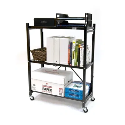 Origami Shelf Storage Rack & Wheels In Black