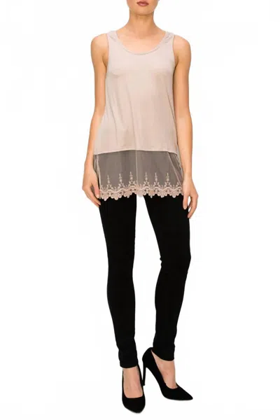 Origami Women's Bethany Lace Tank Top In Taupe