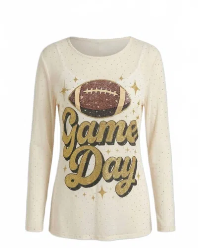 Origami Women's Oh My Mesh Top In Gold Gameday In White