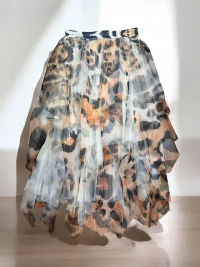 Origami Women's Wild Tulle Skirt In Leopard In Multi