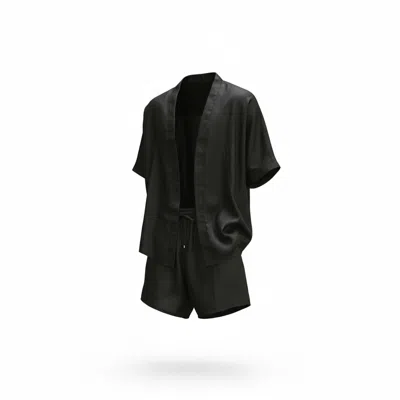 Origin Of Hearts Men's Black Mamba Kimono Set