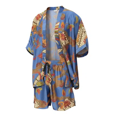 Origin Of Hearts Men's Blue Simba Kimono Set
