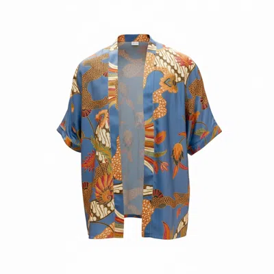 Origin Of Hearts Men's Blue Simba Kimono Shirt