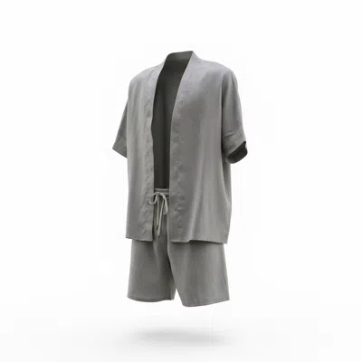 Origin Of Hearts Men's Grey Inari Kimono Set In Gray